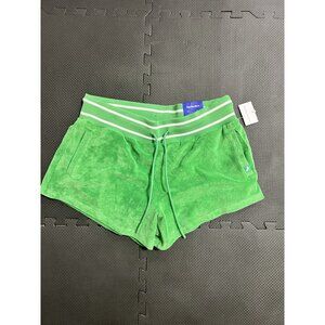 LAB JOY Women’s Green Terry Cloth High Rise Shorts Drawstring NWT